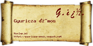 Gyuricza Ámos névjegykártya
